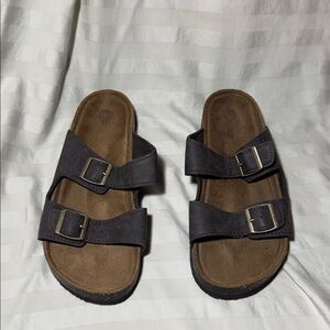 Brown Double Strap Sandals
